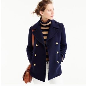 JCrew Navy Pea Coat with Gold Buttons Size 0